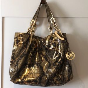 Michael Kors Embossed Leather Shoulder Tote